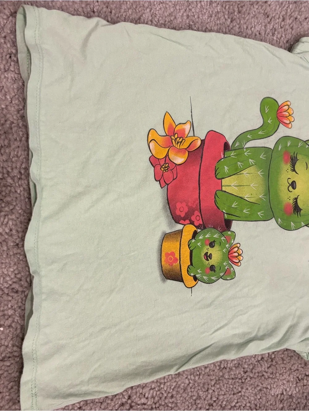 The Children's Place Mint Green Cactus Kitty Tee